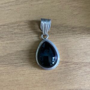 Black onyx and sterling silver pendant